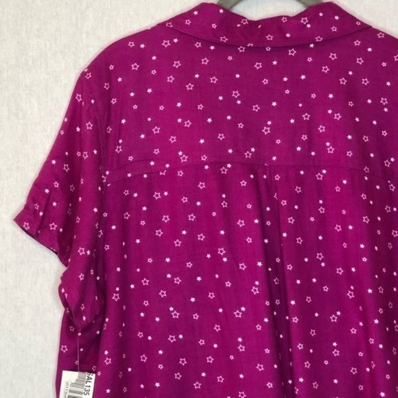 Jenni printed button up pajama lounge shirt - Picture 7 of 8